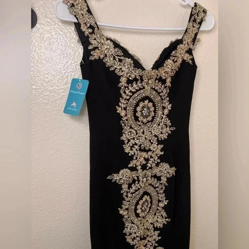NWT Dancing Queen Beaded Formal Full Length Gown - Picture 7 of 13